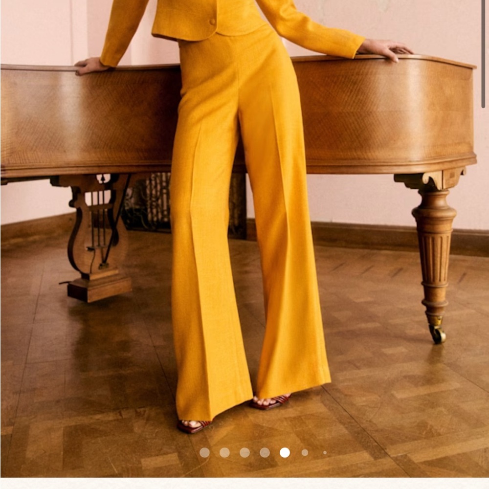 Sezane Tymo trousers in Sun yellow US 4 NWT